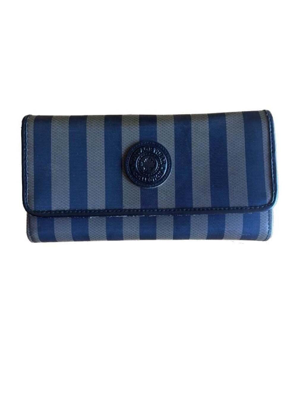 Vintage Wear Collection Black and Tan Striped Trifold Wallet